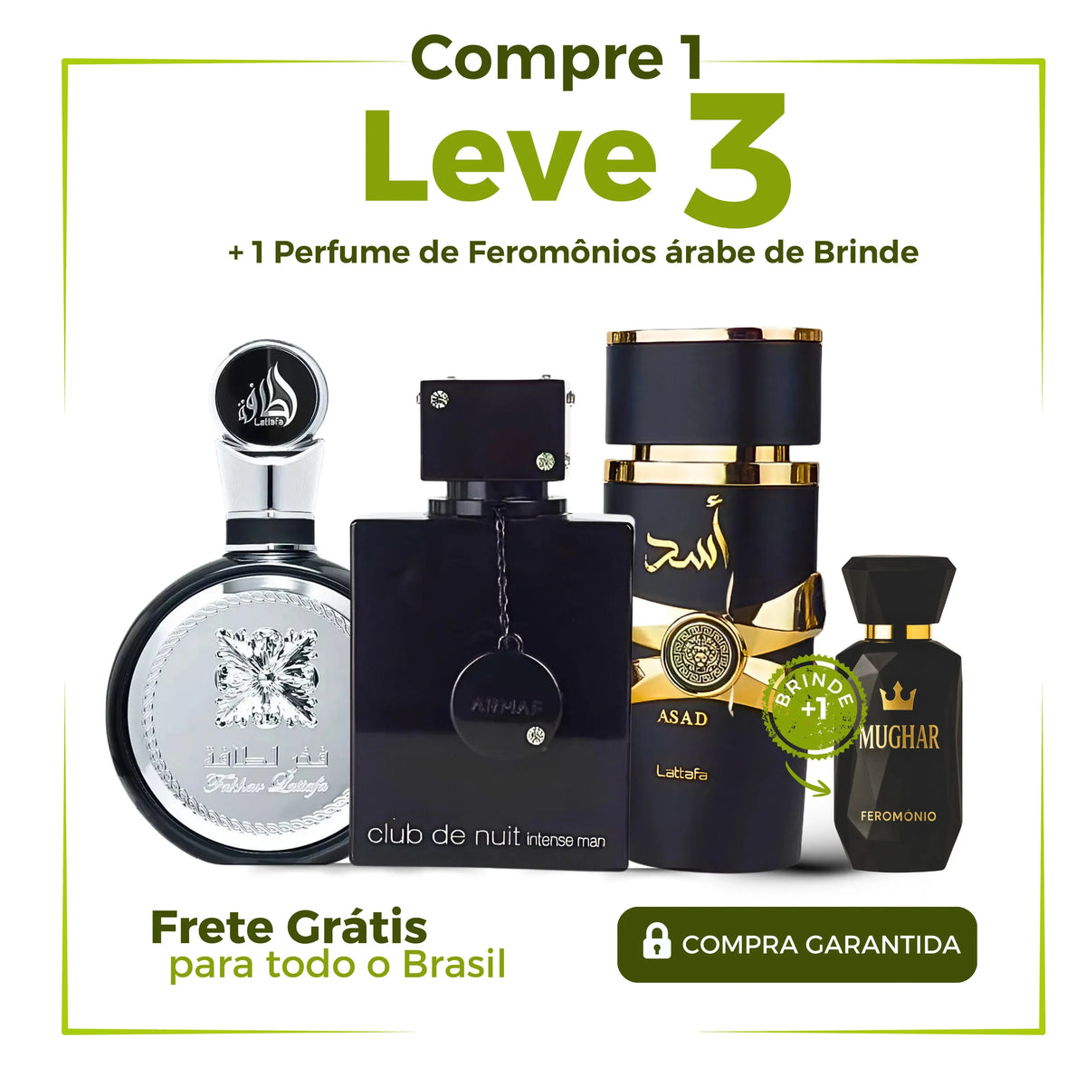 PROMOÇÃO COMPRE 1 LEVE 3 - Asad Lattafa, Fakhar e Club De Nuit - Queima de Estoque🔥 - 100ml Cada